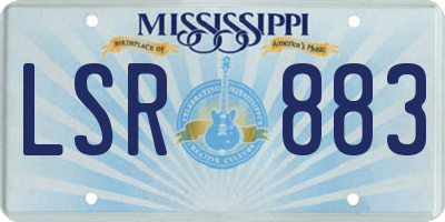 MS license plate LSR883