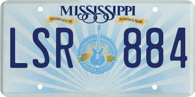 MS license plate LSR884