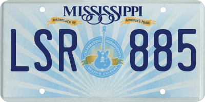 MS license plate LSR885