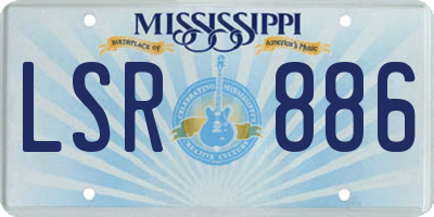 MS license plate LSR886