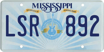 MS license plate LSR892