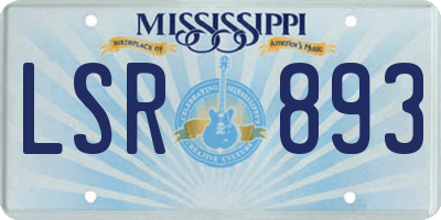 MS license plate LSR893