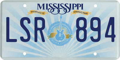 MS license plate LSR894
