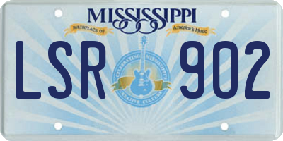 MS license plate LSR902