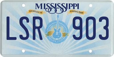MS license plate LSR903