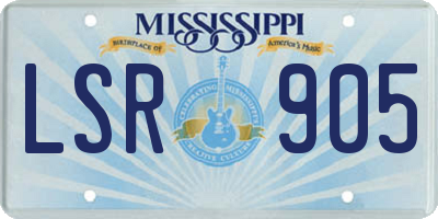 MS license plate LSR905