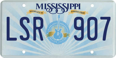MS license plate LSR907