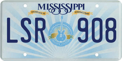 MS license plate LSR908