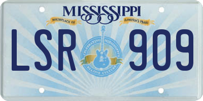 MS license plate LSR909