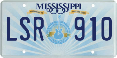 MS license plate LSR910