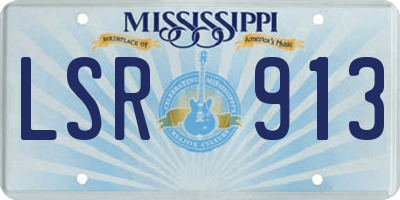 MS license plate LSR913