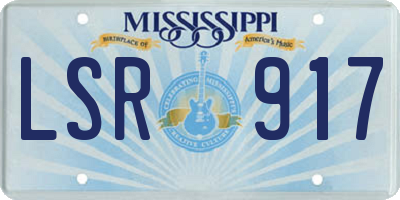 MS license plate LSR917