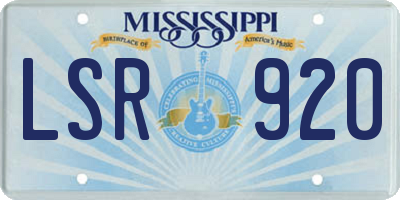 MS license plate LSR920
