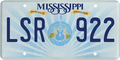 MS license plate LSR922