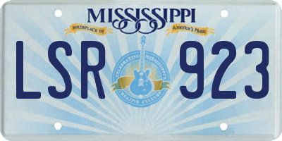 MS license plate LSR923
