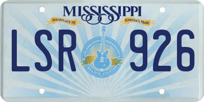 MS license plate LSR926
