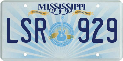 MS license plate LSR929