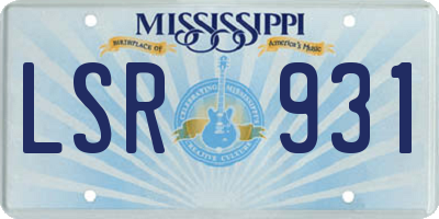 MS license plate LSR931
