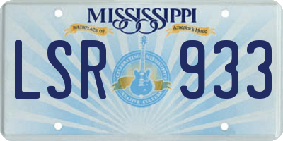 MS license plate LSR933