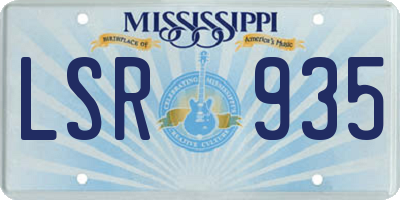 MS license plate LSR935