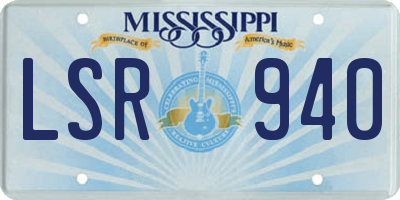 MS license plate LSR940