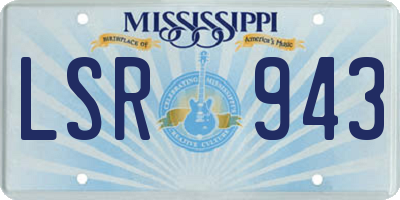 MS license plate LSR943