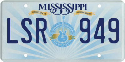 MS license plate LSR949