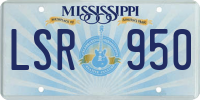 MS license plate LSR950