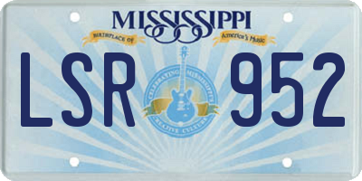 MS license plate LSR952