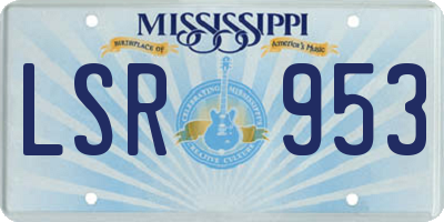 MS license plate LSR953