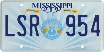 MS license plate LSR954
