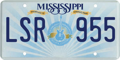 MS license plate LSR955