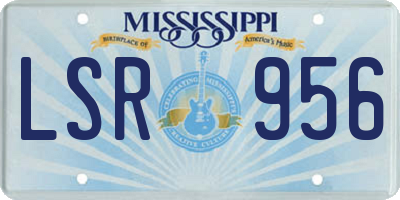 MS license plate LSR956