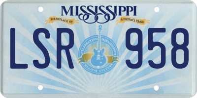 MS license plate LSR958