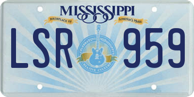 MS license plate LSR959