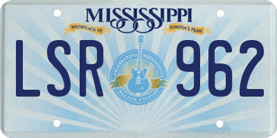 MS license plate LSR962