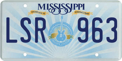 MS license plate LSR963