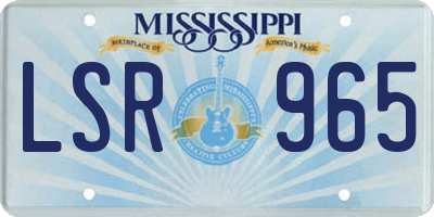 MS license plate LSR965
