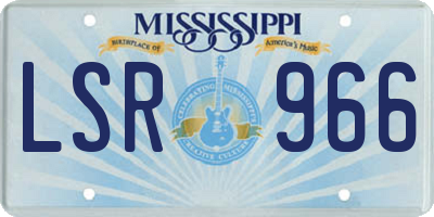 MS license plate LSR966