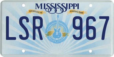 MS license plate LSR967