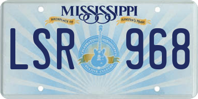 MS license plate LSR968
