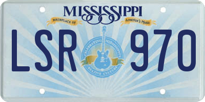 MS license plate LSR970
