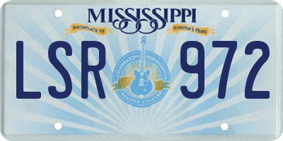 MS license plate LSR972