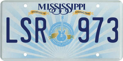 MS license plate LSR973