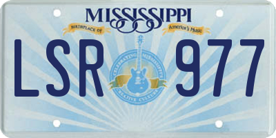 MS license plate LSR977