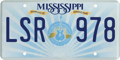 MS license plate LSR978