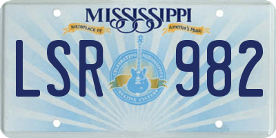 MS license plate LSR982