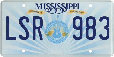 MS license plate LSR983