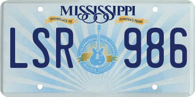 MS license plate LSR986