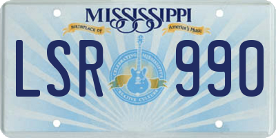 MS license plate LSR990